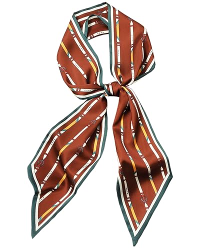 Purse Scarf For Handbags Head Scarves For Women's Hair Bags Scarfs Long Skinny Scarves Fashion Silky - color: A24-color of Jujube