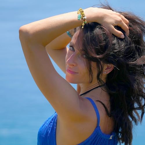 Madison Tyler Beach Bracelet for Women | Seahorse Octopus Tropical Fish Sea Turtle Shell Conch Beaded Charm Bracelet | Cute Gold Plated Adjustable Snake Chain Bracelet - style: Blue Fish