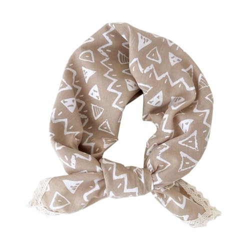 Soft Cotton Like Lace Bandana Headband, Head Wrap, Protective Coverage, Hair Neck Scarf for Women 24 x 24 inch - color: Cas023 - Triangle B