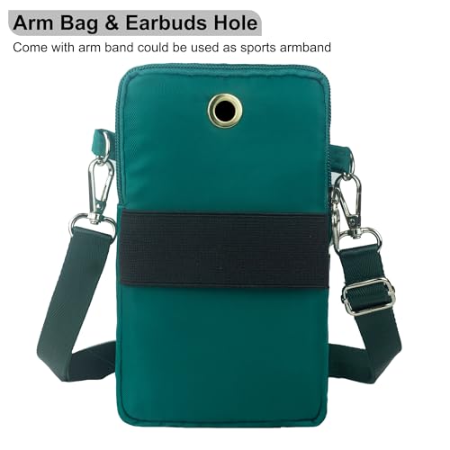 JANKS Small Crossbody Bag for Women - Mini Phone Purses with Crossbody Strap and Wallet - Nylon Arm Bag - color: A-green