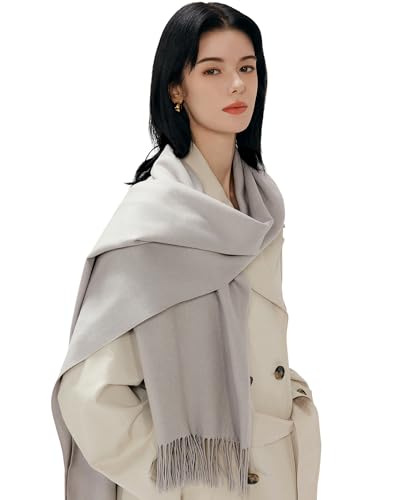 maamgic Women's Winter Scarf Soft Warm Scarf for Women Cozy Shawl Wraps for Women Lightweight Pashmina Style Wrap - color: Solid Silver Gray