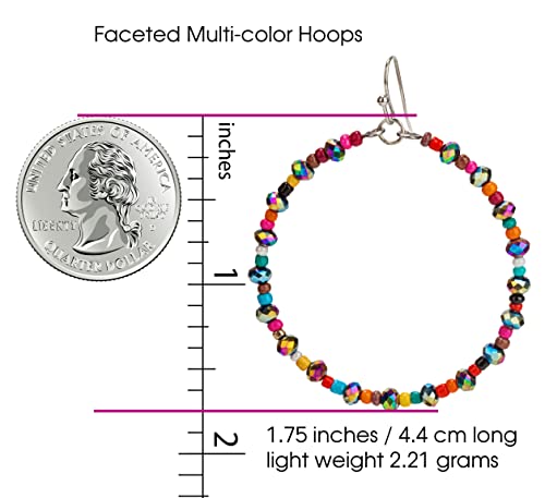 Bohemian Multi-Colored Sequin Hoop Gold Earrings - SPUNKYsoul Collection… - style: FACETED IRIDESCENT