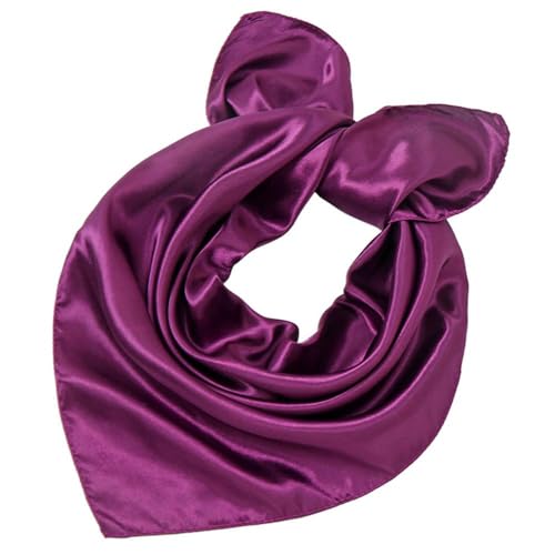 Hioyiwse Satin Square Scarf for Women Solid Color Emulation Silk Handkerchief Hair Ribbon Headband Handbag Purse - color: D11-modena(23.6*23.6inch)