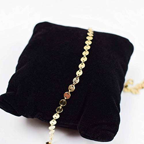 LOYATA Dainty Ankle Bracelet,14K Gold Plated Tiny Bead Anklet Dainty White Cubic Zirconia Cross Tassel Foot Chain Cute Lucky Moon Evil Eye Foot Jewelry Boho Anklets for Women - color: sequins