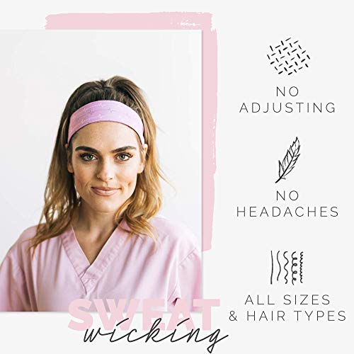 Maven Thread Wide Workout Headbands for Women – Non-Slip Sweatbands for Gym, Running & Yoga - color: Nightingale