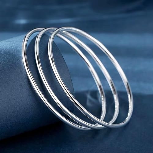 Sterling Silver Bangle Bracelets for Women,Fashion Jewelry Simple Adjustable 925 Silver Cuff Bangles for Women Mom Wife Valentine Mothers Day Gift - color: style-7