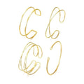 Long tiantian Gold Arm Cuff Upper for Women Bangle Bracelets Upper Arm Cuff Bracelet Trendy Armband Beach Jewelry Trendy Stuff Gifts - color: gold-4pcs