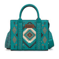 Wrangler Tote Bag for Women Western Purse and Aztec Satchel Handbag - color: Aztec Turquoise