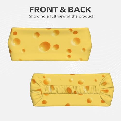 Black and Gold Swirl Liquid Ink Marble Workout Headbands Fashion Sports Sweatbands Yoga Hairbands for Fitness Athletic Non Slip Wicking Headscarf for Men Womens Girls Summer Accessories Elastic Bands - color: Funny Food Cheese Pattern