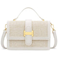 KKXIU Crossbody Bags for Women - Top Handle Purses for Lady, Leather Handbags Shoulder Clutch with Adjustable Shoulder Strap - color: A-white