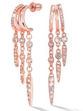 MUMREUES Gold Earrings for Women Trendy 14K Gold Plated Dangle Earrings Small Hoop Huggie Drop Stud Earrings Cubic Zirconia Simple Minimalist Dainty Chain Tassel Hypoallergenic Earrings - color: Tassel & Rose Gold