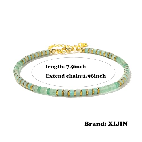 XIJIN Natural Stone Beaded Anklets for Women Handmade Beach Boho Turquoise Beads Ankle Bracelet Jewelry Gift for Her - color: N