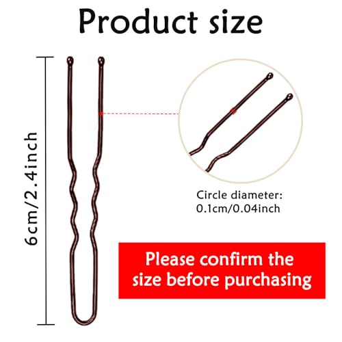 330 Count U Shaped Hair Pins Brown, YINGFENG 2.4inch Brown Bun Pins Bun Hair Pins for Women Girls with Storage Box, Hair Accessories for All Women Hair Types - color: Brown(2.4Inch)