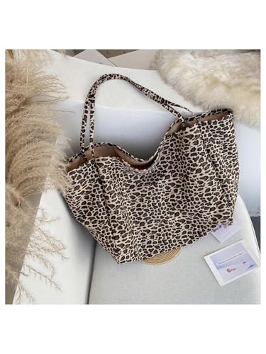 MakeMeChic Women's Leopard Tote Bag Cheetah Oversize Shoulder Bag Weekender Bag - color: Multicolor