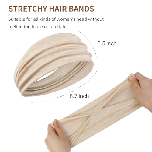 AKTVSHOW Headbands for Women Non-Slip Head Band for Women’s Hair Wide Thick Sweat Hair Bands, Trendy Hair Accessories for Women's Yoga, Workout, and Fashion - color: brown