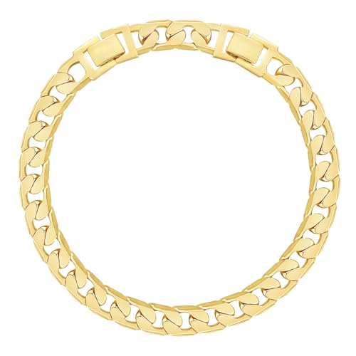 KissYan Gold Ankle Bracelets for Women, 14K Gold Anklets Chunky Cuban Link Chain Summer Beach Foot Jewelry Gifts for Women - color: Flat Cuban-Gold