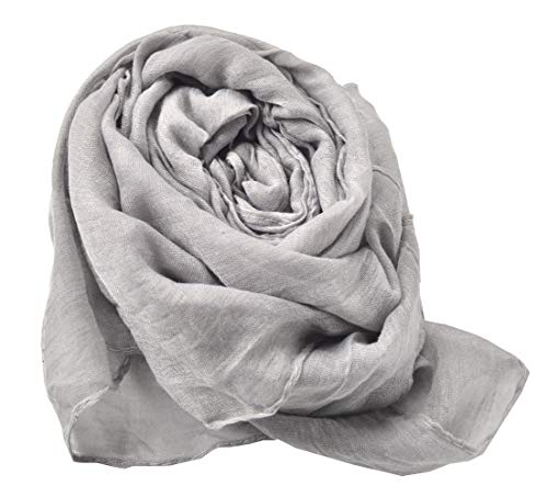 woogwin Women's Cotton Scarves Lady Light Soft Fashion Solid Scarf Wrap Shawl - color: Gray