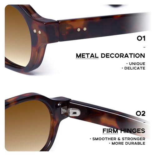 mosanana Retro Hexagon Sunglasses for Women Trendy Small 2026 MS52595 - color: C2 Tortoise/Brown