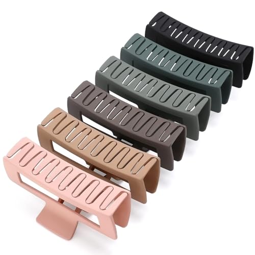 6 Pack 5 Inch Extra Large Claw Clips for Thick Hair, Jumbo Claw Clip for Women Girls,Strong Hold Oversized Hair Clips for Thick/Long/Curly Hair, XL Square Jaw Accessories, Multicolor - color: Multicolor