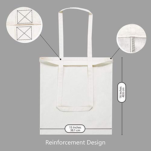 TOPDesign 5 | 12 | 24 | 48 | 192 Pack Economical Cotton Tote Bags, Lightweight Medium Reusable Grocery Shopping Cloth Bags, Suitable for DIY, Advertising, Promotion, Gift, Activity (5-Pack) - color: Beige, size: Medium