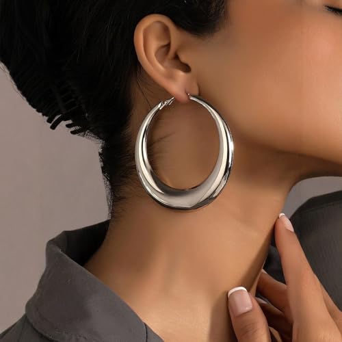 Colorful Large Hoop Earrings for Women Chunky Statement Earrings for Women White Black Red Leopard Hot Pink Earrings Big Hoops Vintage Neon 80s 90s Earrings Chunky Jewelry - style: S