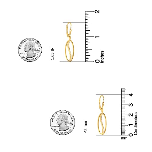 LeCalla 925 Sterling Silver Leverback Drop Earrings | Lightweight Celtic-Knot Filigree Heart Teardrop Dangle Earring for Women's Gift for Her - color: CZ Oval Shape