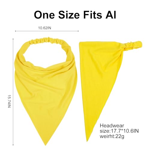 WOVOWOVO 8 Pcs Hair Scarf Headband for Women Girls Non Slip Elastic Boho Triangle Head Scarf Bandana - color: Dry Leaf Gold