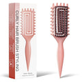 Curly Hair Brush, Curl Defining Brush with Soft Boar Bristles Detangling Tangled Glides, Wide-Teeth Design Effortlessly Shaping & Defining Curls, Curling Definer for Wet & Dry Hair (Beige) - color: Beige