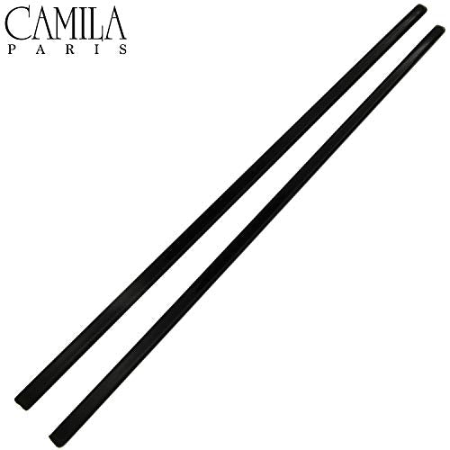 Camila Paris AD27/2 French Twist Stick Hair Pin, Set of 2 Black, Girls Chopsticks Hair Pins for Girls Spiral Updo Chignon Bun Holder, Styling Hair Accessories for Women, Made in France - color: Black