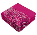 Classic Paisley Bandanas - 3 Pack Gift Set, 100% Cotton, 22x22 Inches - color: Pink