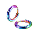 316L Surgical Stainless Steel Huggie Hoop Earrings 6mm 8mm 10mm 11mm 12mm 14mm Hypoallergenic Earrings Hoop Cartilage Helix Lobes Hinged Sleeper Earrings For Men Women - style: A07:6mm Rainbow(THK 2.0mm)