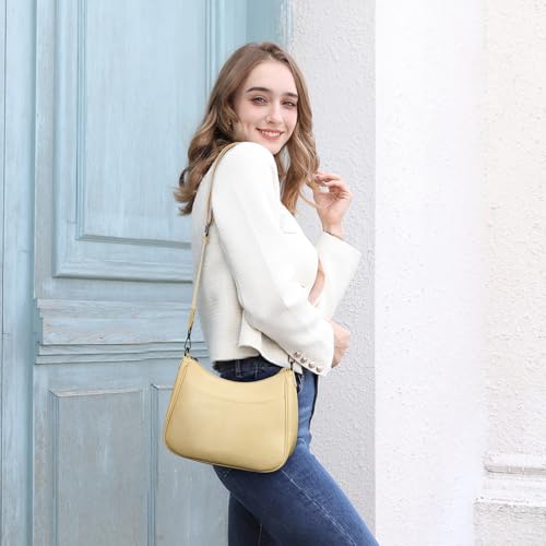 APHISON Trendy Leather Crossbody Purse with Adjustable Strap, Women's Shoulder Handbag - color: 08-light Yellow