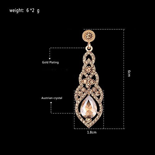 Women's Alloy Teardrop Crystal Chandelier Dangle Earrings - color: C-champagne