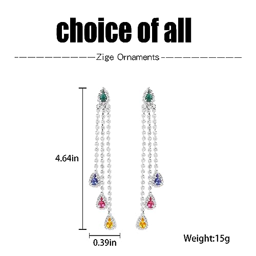 Gold Tassel Earrings for Women Metal Long Chain Dangle Earrings Bridesmaid Earrings