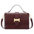 KKXIU Crossbody Bags for Women - Top Handle Purses for Lady, Leather Handbags Shoulder Clutch with Adjustable Shoulder Strap - color: Wine