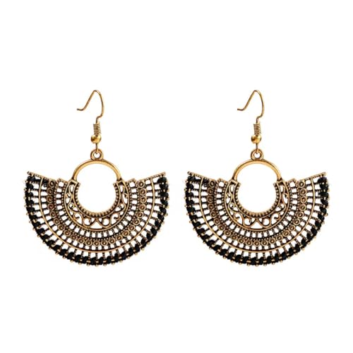 Silver/Gold Boho Dangle Statement Earrings for Women Trendy,Handmade Vintage Dainty Cute Long Drop Summer Earrings,fashion Accessories Jewelry Gifts - color: A13 Fan sector shaped braided rope