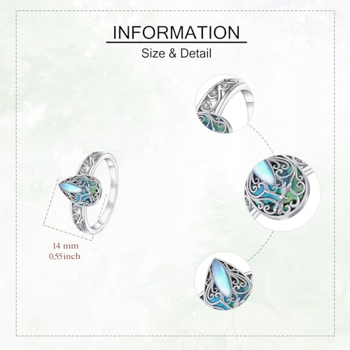 ONEFINITY Dragonfly Filigree Ring Sterling Silver Rings Gifts for Women Jewelry - style: Dragonfly
