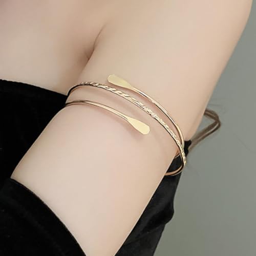 Frodete Arm Cuff Bracelet for Women Gold Upper Arm Jewelry Bangle Cuff Bracelets Starfish Shell Beach Jewelry Trendy Stuff Gifts - color: C3:arm cuff