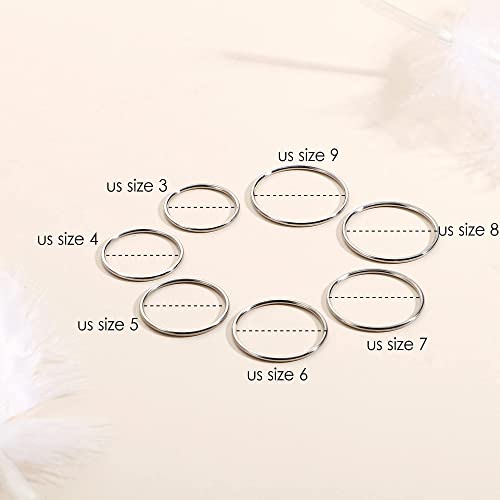MILACOLATO 1mm Stainless Steel Stacking Rings for Women | Thin 14K Gold Plated Band Rings | Stackable Knuckle Rings Thumb Pinky Midi Rings | Comfort-Fit Size 3/4/5/6/7/8/9 - color: 14pcs Silver&Rose-Gold Tone