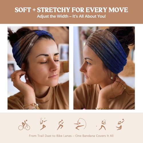 Awumbuk Wide Headbands for Women Knotted No Slip Head Bands Soft Turban Headband Hair Accessories Boho African Solid Color Head Wraps for Women Yoga Workout (yellow) - color: yellow