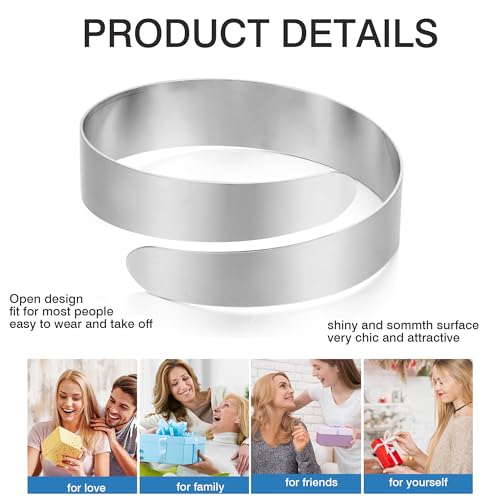 BOMAIL Arm Cuff for Women, Gold, 4 Pieces | Minimalist, Upper Arm Bangle, Adjustable, Boho Coil Armlet, Bracelet Set