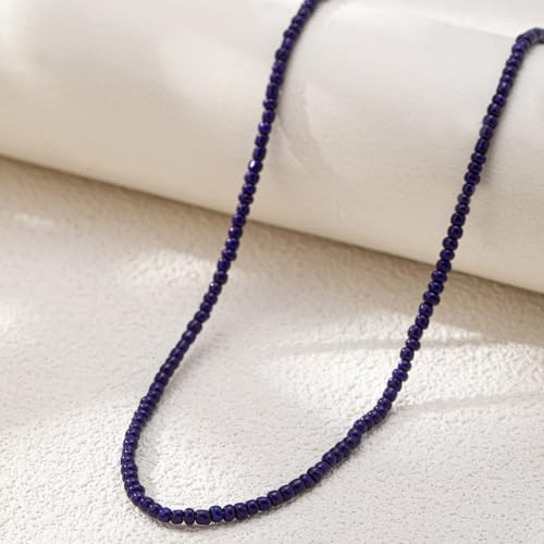 Red Beaded Necklace for Women Choker Gold Toggle Clasp Layered Stack Dainty Statement Western Boho Trendy Summer Vacation Necklaces Birthday Jewelry Gifts - color: E:Blue Beaded Necklace