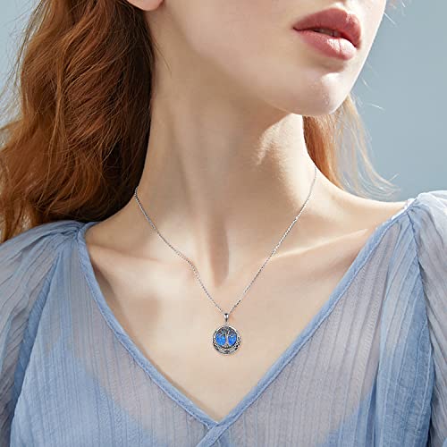 ONEFINITY Tree of Life Necklace 925 Sterling Silver Abalone Shell Celtic Knot Pendant Necklace for Women Jewelry - style: Opal tree of life