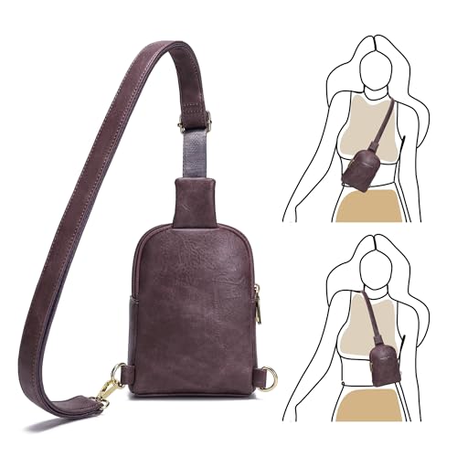INICAT Women's Small Sling Bag, Lightweight Everyday Vegan Leather Crossbody Purse for Daily Essentials and Travel Light - color: Grape Purple, size: Small