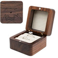 Wooden Double Ring box，Rustic Ring Case,Solid Wood Square Jewelry Storage Box-ring bearer pillow for Wedding Ceremony, Engagement(White velvet) - color: Rustic - 2 slot - White velvet