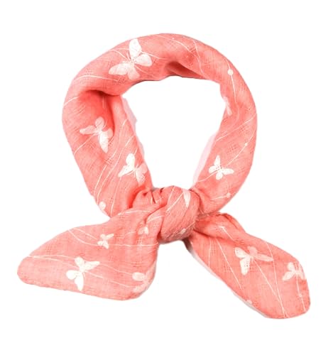 Shanlin Unisex Cotton Square Bandanas Scarves 24x24 - color: Butterflies-pink