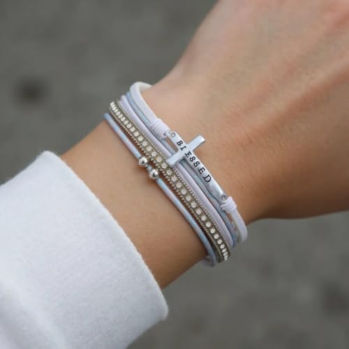 Turquoise Leather Wrap Bracelet for Women Cross Boho Beaded Stack Wrap Cuff Bracelets Stackable Crystal Bangle With Gold Silver Bohemian Jewelry Gift - color: green