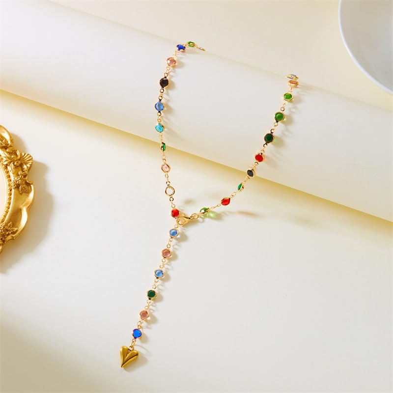 Long Gold Necklace for Women Jewelry fall fashion jewelry womens fashion - color: I-Ladies' fashionable heart-shaped pendant versatile necklace