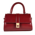 MOON CANTA Mini Crossbody Bag for Women – Small Faux Leather Shoulder Purse with Gold Lock, Elegant Design for Daily Use - color: Burgundy