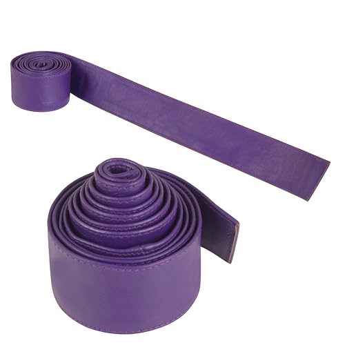 Woman's Obi Sash Tie Plus Size Waist Band Wide Solid Color Genuine Leather Belt - color: Puprle